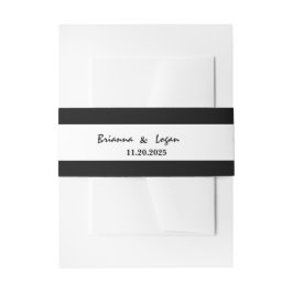 白黒結婚式招待状ベリーバンド 招待状ベリーバンド