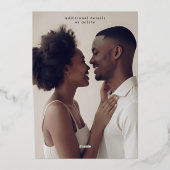 白黒結婚式招待状写真テンプレート 箔シーズンカード (裏面)