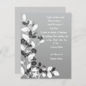 白黒結婚式招待状 インビテーションポストカード (正面/裏面)
