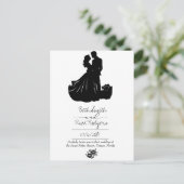 白黒結婚式招待状 ポストカード (スタンド正面)