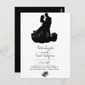 白黒結婚式招待状 ポストカード (正面/裏面)