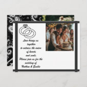 白黒結婚式招待状 ポストカード (正面/裏面)