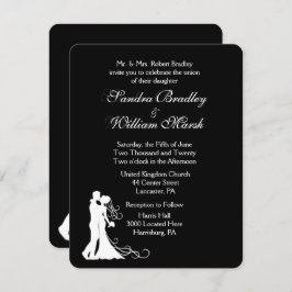 白黒結婚式招待状 招待状