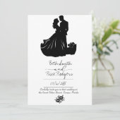 白黒結婚式招待状 招待状 (スタンド正面)