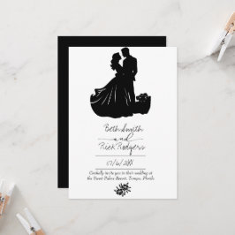 白黒結婚式招待状 招待状