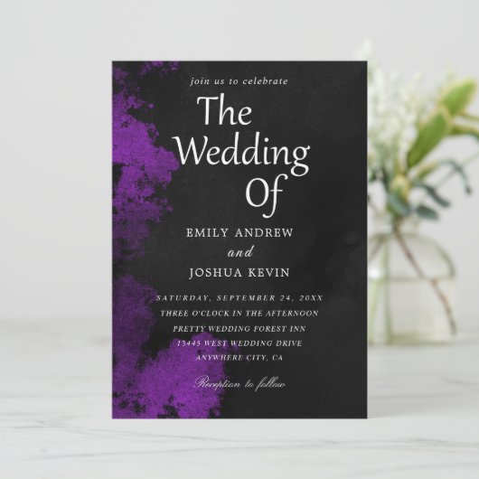 白黒結婚式招待状 招待状 (スタンド正面)