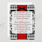 白黒結婚式招待状 招待状 (正面/裏面)