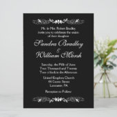白黒結婚式招待状 招待状 (スタンド正面)