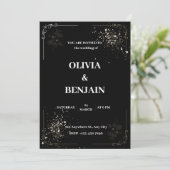 白黒結婚式招待状 招待状 (スタンド正面)