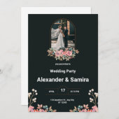 白黒結婚式招待状 招待状 (正面/裏面)