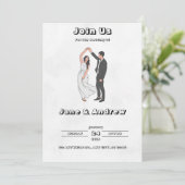 白黒結婚式招待状 招待状 (スタンド正面)