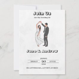 白黒結婚式招待状 招待状