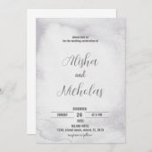 白黒結婚式招待状 招待状 (正面/裏面)