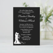 白黒結婚式招待状 招待状 (スタンド正面)