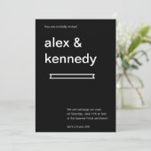 白黒結婚式招待状 招待状 (スタンド正面)