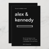 白黒結婚式招待状 招待状 (正面/裏面)