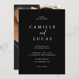 白黒結婚式招待状 招待状