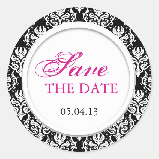 白黒結婚式用シール ラウンドシール (正面)