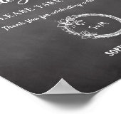 白黒結婚式 プログラムの署名ポスター ポスター (角)