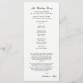 白黒結婚式 プログラム (裏面)