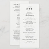 白黒結婚式 プログラム (正面/裏面)