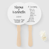 白黒結婚式 プログラム ハンドファン (正面&裏面)