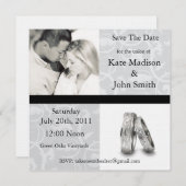 白黒結婚式"保存日付" セーブザデート (正面/裏面)