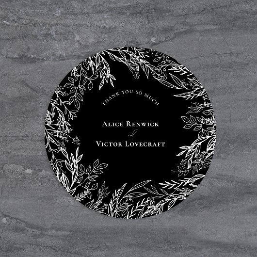 白黒結婚感謝 ラウンドシール