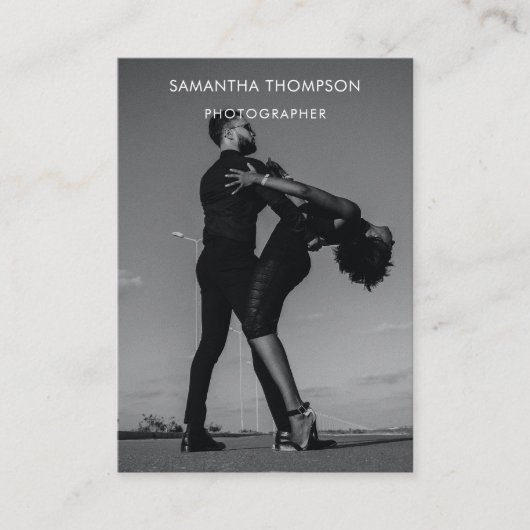 白黒結婚撮影者QRコード写真 名刺 (正面)