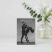 白黒結婚撮影者QRコード写真 名刺 (スタンド正面)