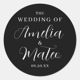 白黒結婚書道封筒用シール ラウンドシール