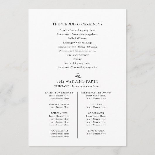 白黒結婚（紋章の）フラ・ダ・リ感謝してい プログラム (裏面)