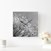 白黒結露 スクエア壁時計 (ホーム)