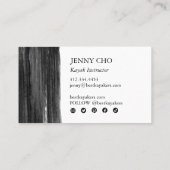 白黒絵を描はっきりしたストライプブラシシンプルストローク 名刺 (裏面)