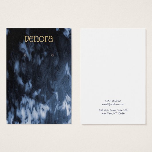 白黒絵を描抽象芸術イヤリング表示カード (正面&裏面)