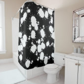 白黒絵を描（ばちゃばちゃ）跳ねる シャワーカーテン (インサイチュ)