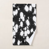 白黒絵を描（ばちゃばちゃ）跳ねる バスタオルセット (ハンドタオル)