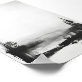 白黒絵画のミニマル抽象芸術 ポスター (角)