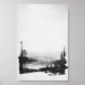 白黒絵画のミニマル抽象芸術 ポスター (正面)