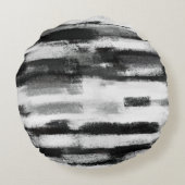 白黒絵画抽象芸術の芸術 ラウンドクッション (裏面)
