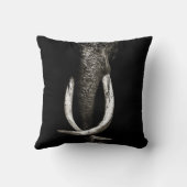 白黒絶滅危惧種のゾウ クッション (裏面)