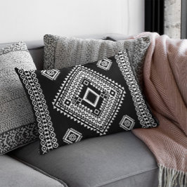 白黒継ぎ目のない幾何学的なアジアの部族 アウトドアクッション