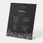 白黒緑のドリンク結婚メニュー 台座サイン (正面)