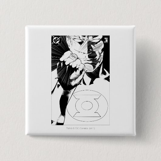 白黒緑のランタンの終わりの上りカバー 缶バッジ (正面)