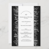 白黒緑のリハーサル結婚ディナー 招待状 (正面)