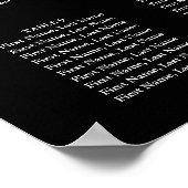 白黒緑の結婚座席表 ポスター (角)