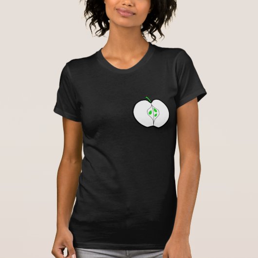 白黒緑のAppleのデザイン。 Tシャツ (正面)