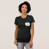白黒緑のAppleのデザイン。 Tシャツ (正面フル)