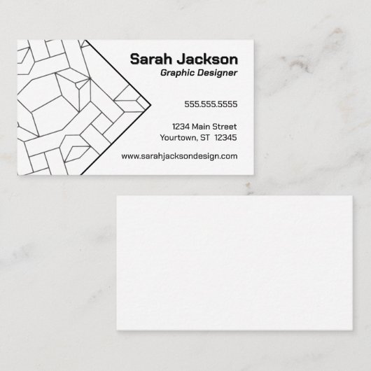白黒線グラフィックアーティスト設計者 名刺 (正面/裏面)