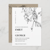 白黒線スケッチフローラ保存日 案内ポストカード (正面/裏面)